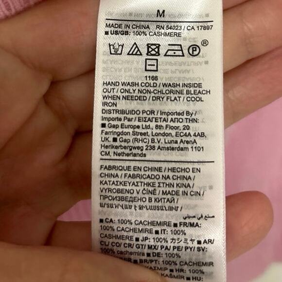 BR Banana Republic NWT 100% Cashmere Crewneck Sweater Pink Size Medium - Picture 9 of 10